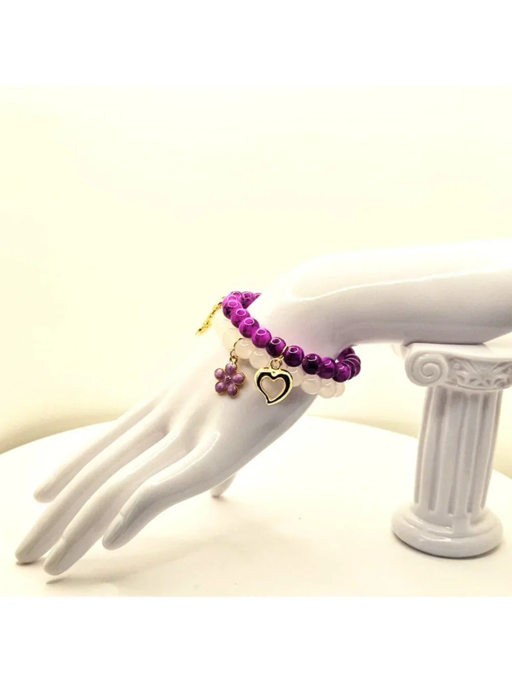 Purple Seahorse Bracelet Stack, Coastal Charm Bracelet Set, Beachy